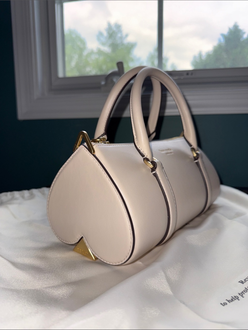 Kate Spade -Spade Icon Cream Spade Shaped Top-Handle Bag, NWT